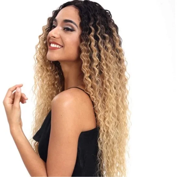 28'' OMBRE DEEP Wavy LACE Wig NEW